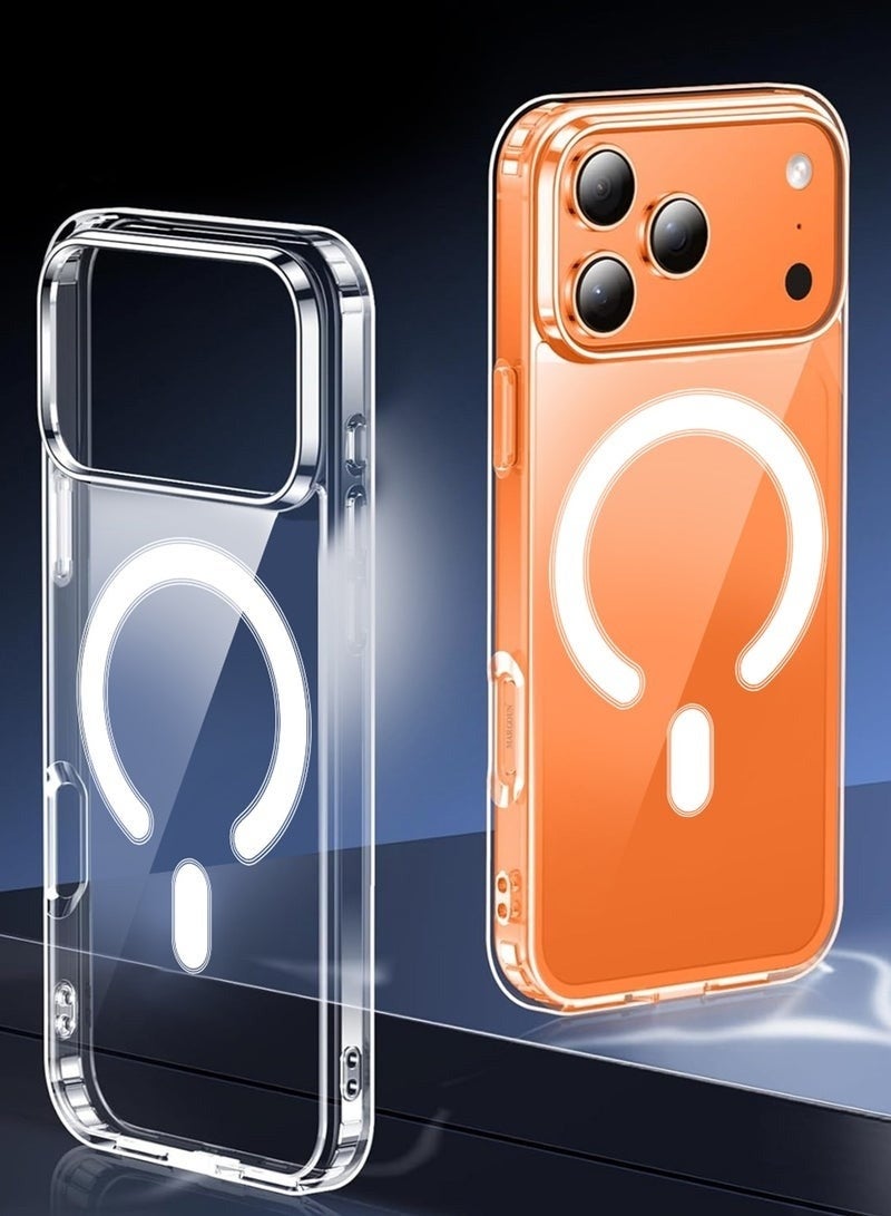 2 Packs Magnetic Clear Case for iPhone 17 Pro Max - One Case One 3D Screen Protector - MagSafe Compatible Shockproof TPU Drop Protection Slim Transparent Cover - Image 4